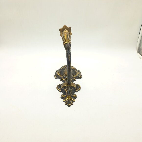 Vintage Brass Candle Holder Sconce & Candle - Picture 6 of 11